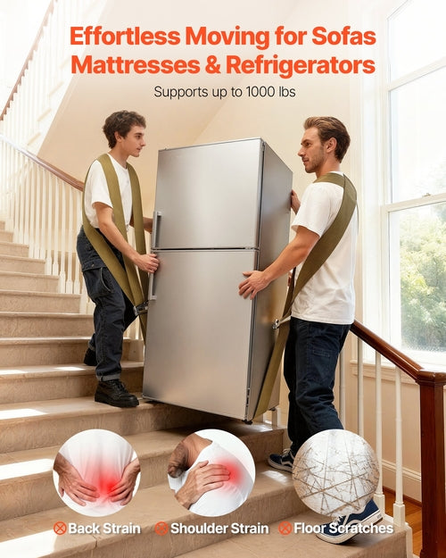 Moving Straps, Supports up to 453.6 kg, 2-Person Lifting and Moving