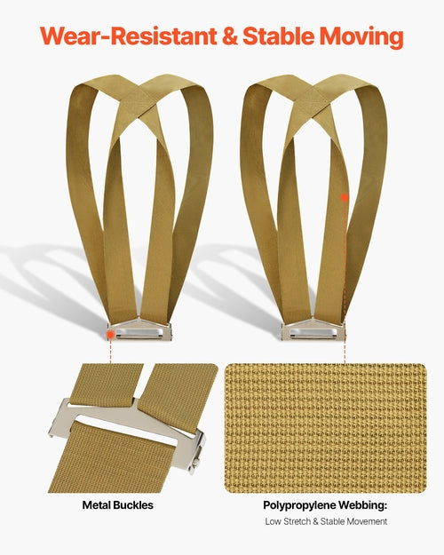 Moving Straps, Supports up to 453.6 kg, 2-Person Lifting and Moving